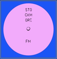 a pink circle with the words sto ckm ore fm